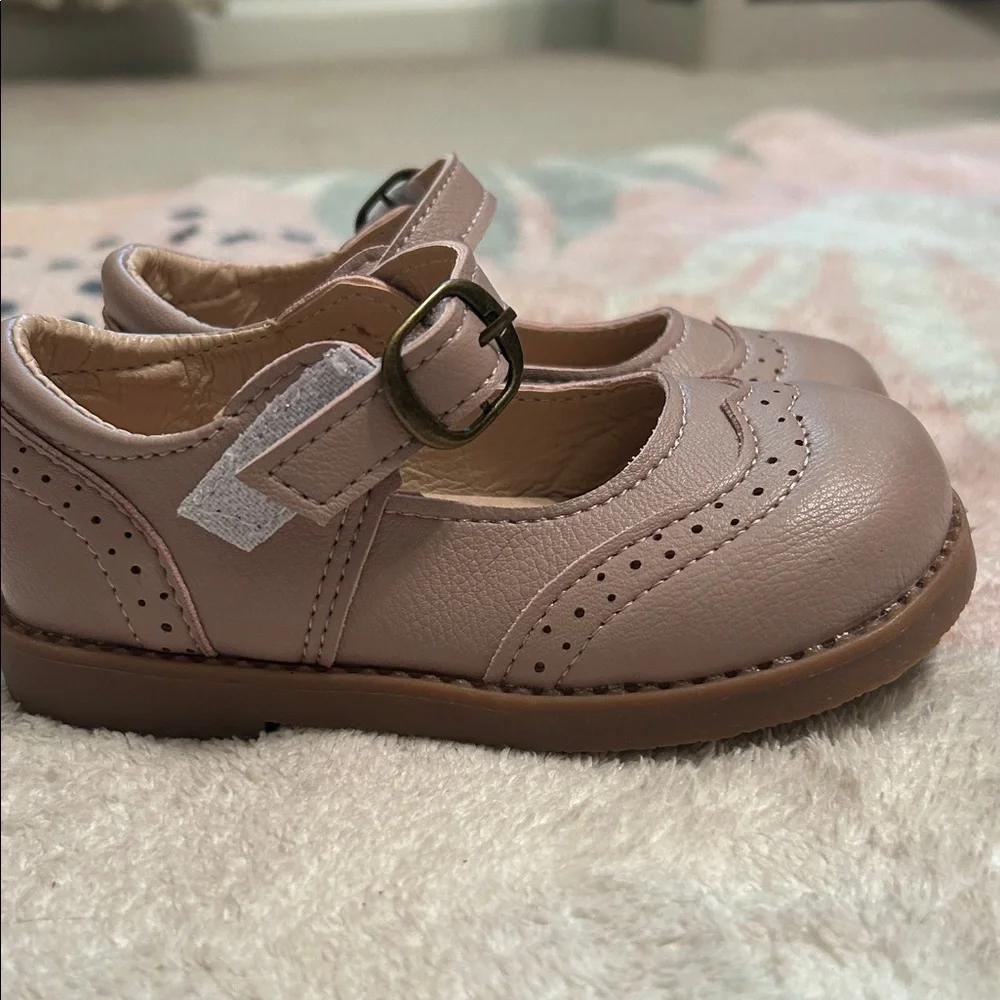MG Baby Blush Pink Kids Dress Shoes with Strap
